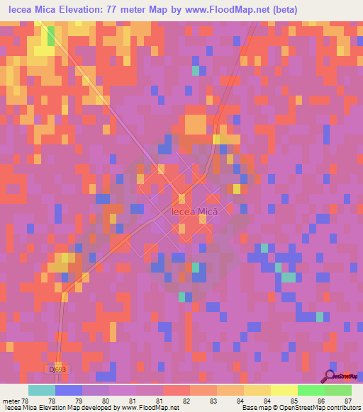 Iecea Mica,Romania Elevation Map