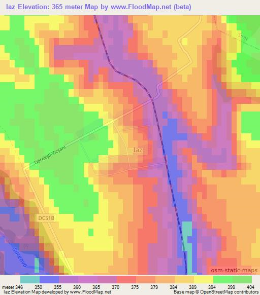 Iaz,Romania Elevation Map