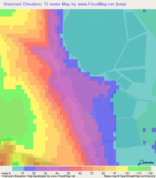 Hraniceni,Romania Elevation Map