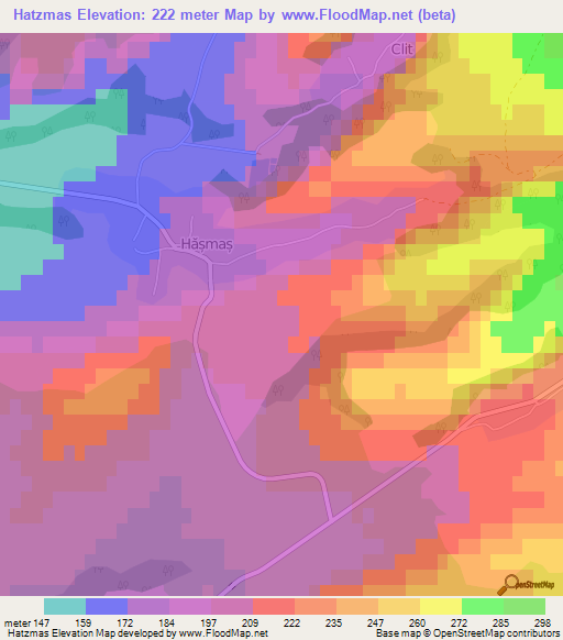 Hatzmas,Romania Elevation Map