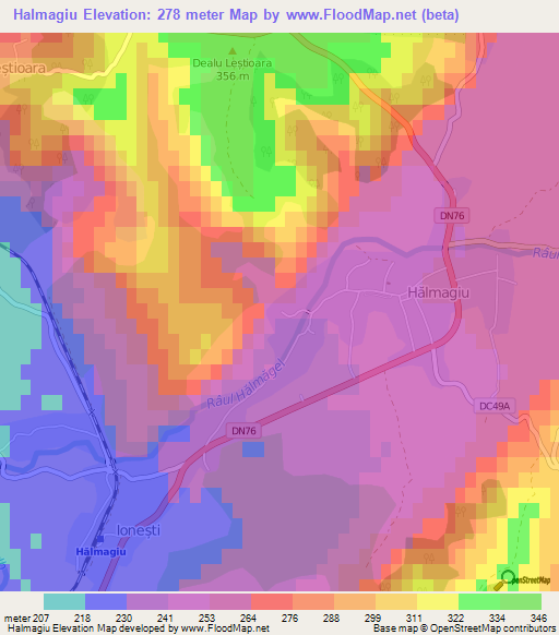 Halmagiu,Romania Elevation Map