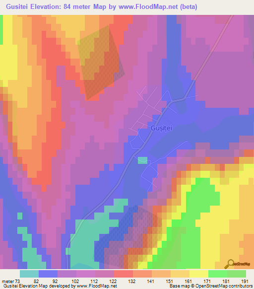 Gusitei,Romania Elevation Map