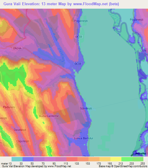 Gura Vaii,Romania Elevation Map