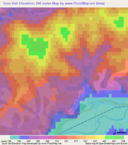 Gura Vaii,Romania Elevation Map