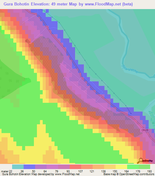 Gura Bohotin,Romania Elevation Map