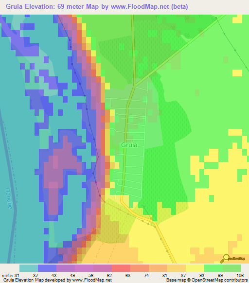 Gruia,Romania Elevation Map