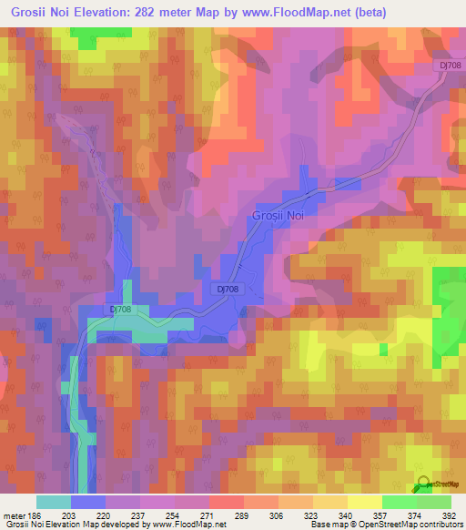 Grosii Noi,Romania Elevation Map