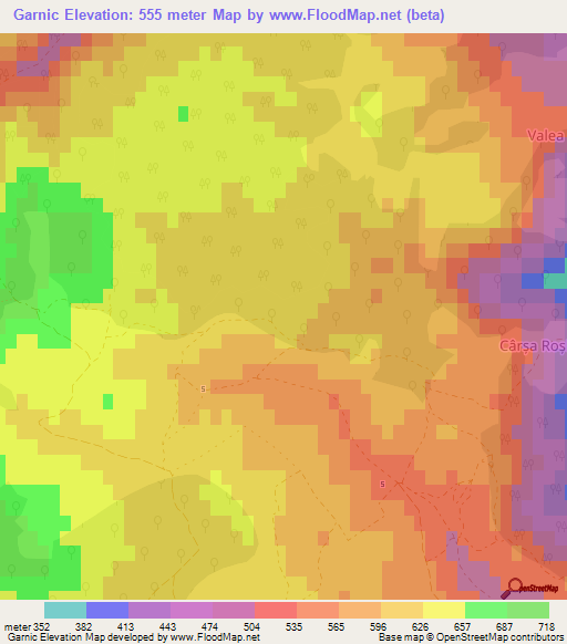 Garnic,Romania Elevation Map