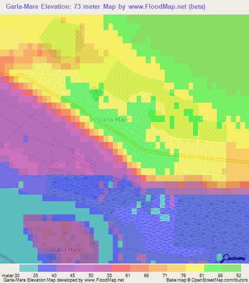 Garla-Mare,Romania Elevation Map