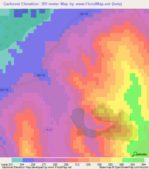 Garbovat,Romania Elevation Map