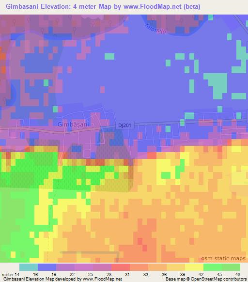 Gimbasani,Romania Elevation Map