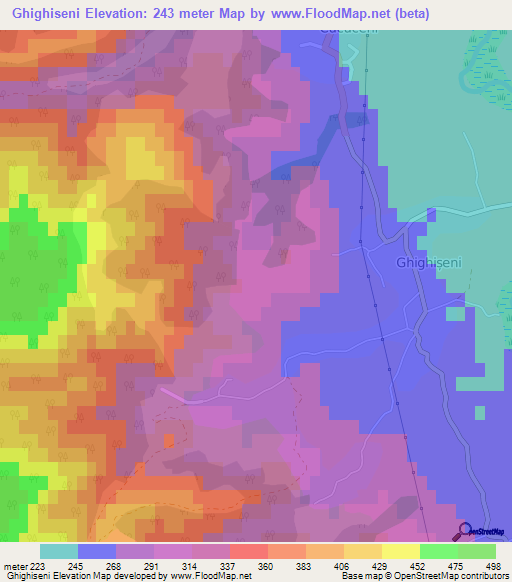 Ghighiseni,Romania Elevation Map