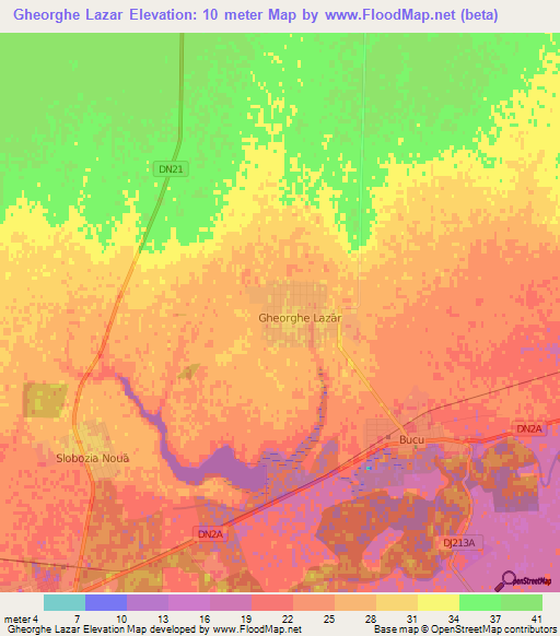 Gheorghe Lazar,Romania Elevation Map