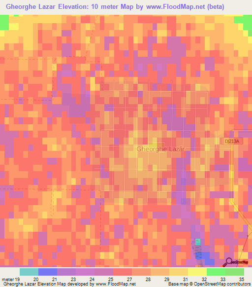 Gheorghe Lazar,Romania Elevation Map