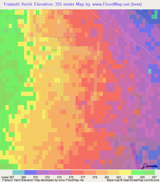 Fratautii Vechi,Romania Elevation Map