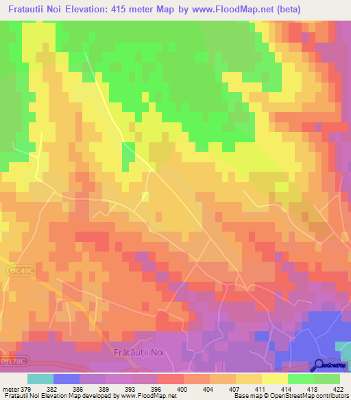 Fratautii Noi,Romania Elevation Map