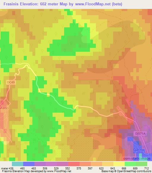 Frasinis,Romania Elevation Map