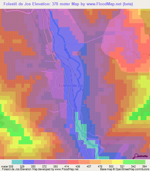 Folestii de Jos,Romania Elevation Map