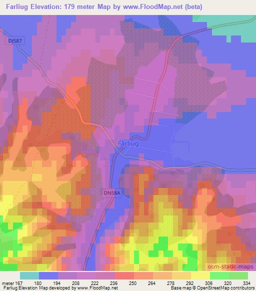 Farliug,Romania Elevation Map