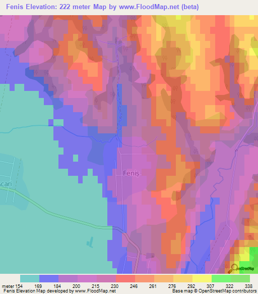 Fenis,Romania Elevation Map