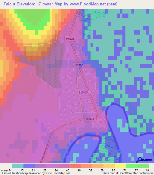 Falciu,Romania Elevation Map
