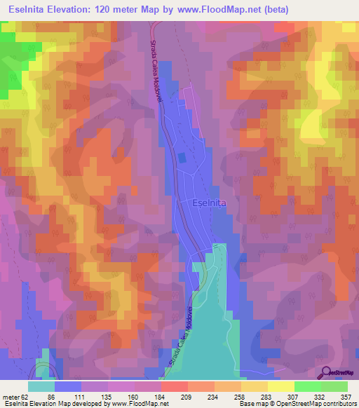 Eselnita,Romania Elevation Map