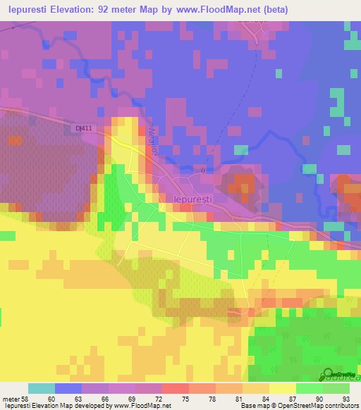 Iepuresti,Romania Elevation Map