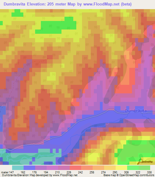 Dumbravita,Romania Elevation Map