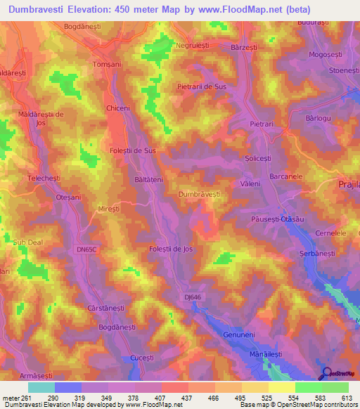 Dumbravesti,Romania Elevation Map