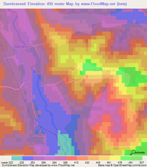 Dumbravesti,Romania Elevation Map