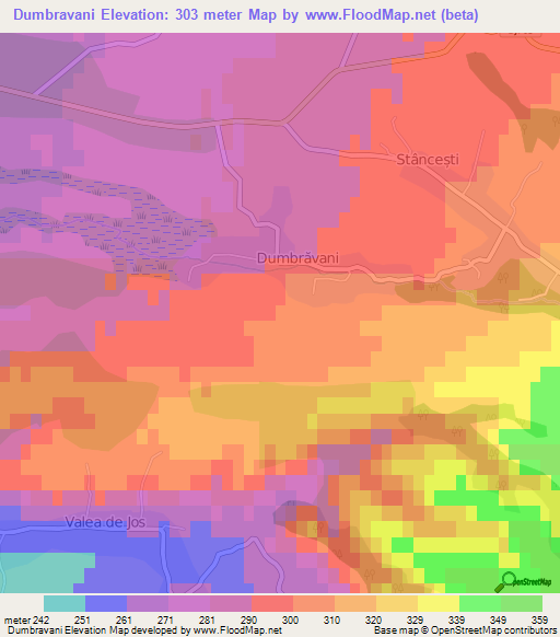 Dumbravani,Romania Elevation Map