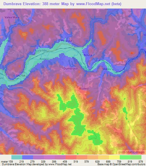 Dumbrava,Romania Elevation Map