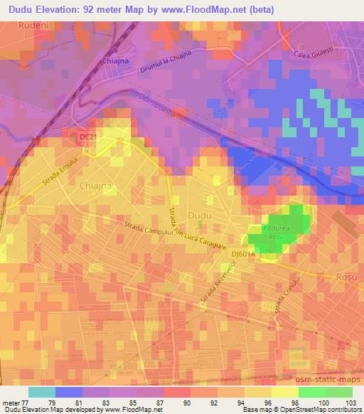 Dudu,Romania Elevation Map