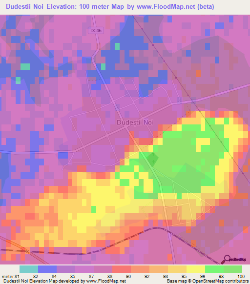 Dudestii Noi,Romania Elevation Map