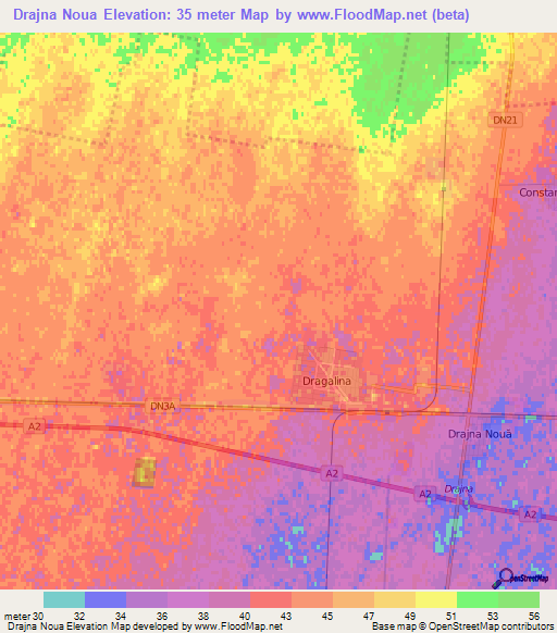 Drajna Noua,Romania Elevation Map