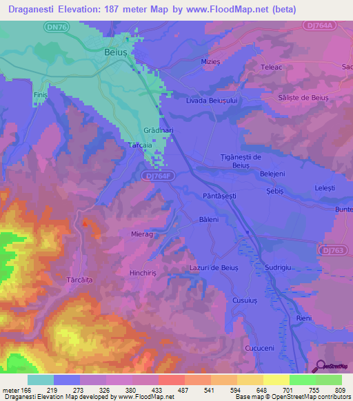 Draganesti,Romania Elevation Map