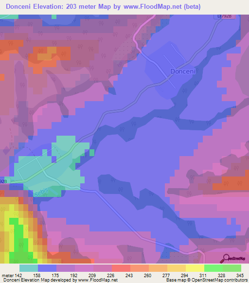 Donceni,Romania Elevation Map