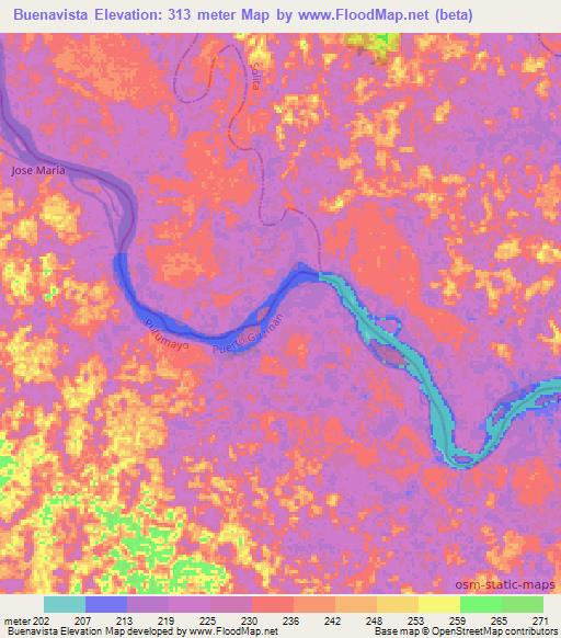 Buenavista,Colombia Elevation Map