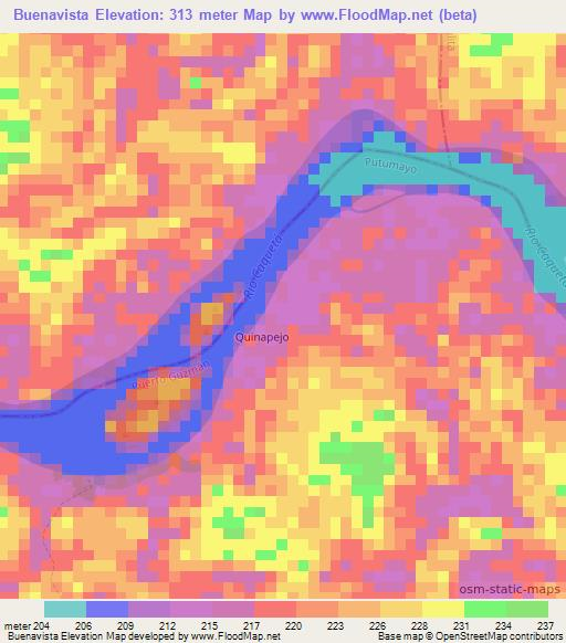 Buenavista,Colombia Elevation Map