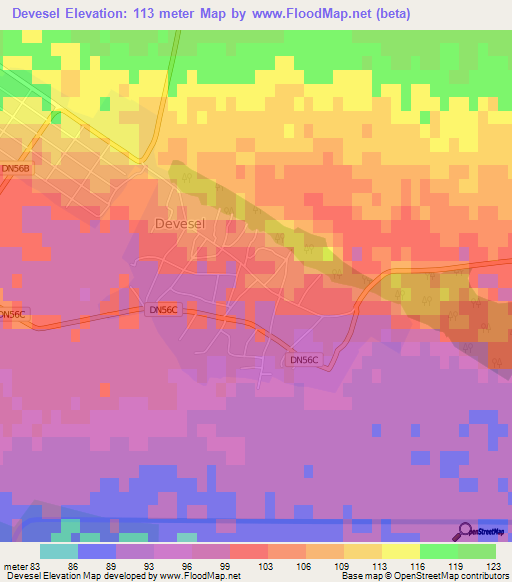 Devesel,Romania Elevation Map