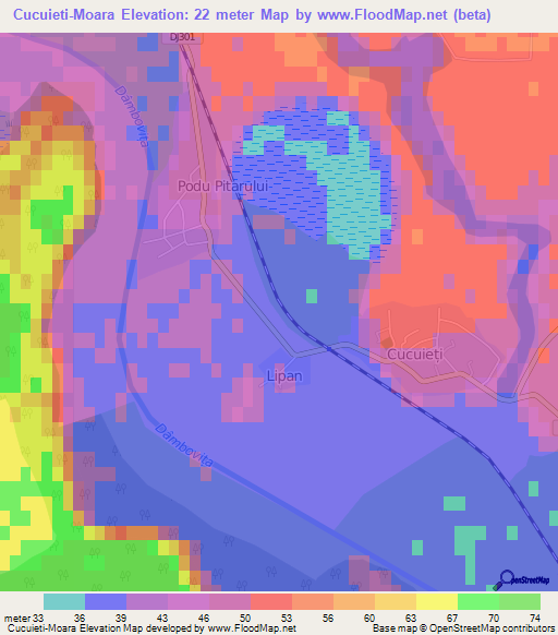 Cucuieti-Moara,Romania Elevation Map