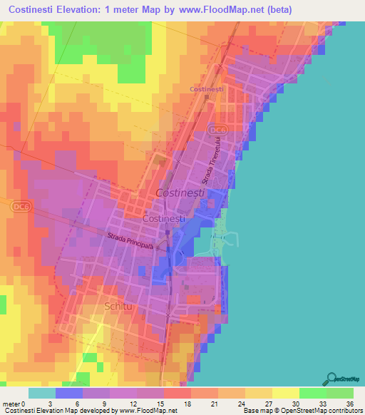 Costinesti,Romania Elevation Map