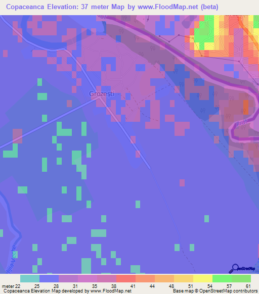 Copaceanca,Romania Elevation Map