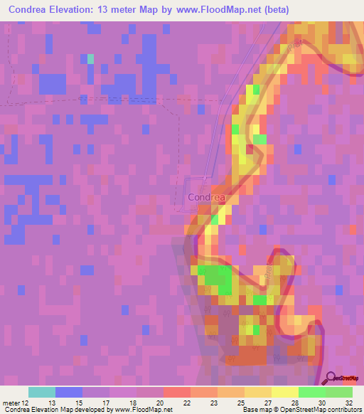 Condrea,Romania Elevation Map