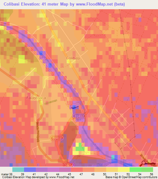 Colibasi,Romania Elevation Map