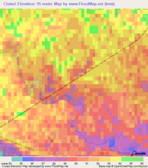 Ciutaci,Romania Elevation Map