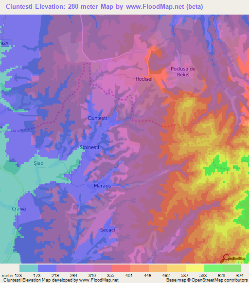 Ciuntesti,Romania Elevation Map