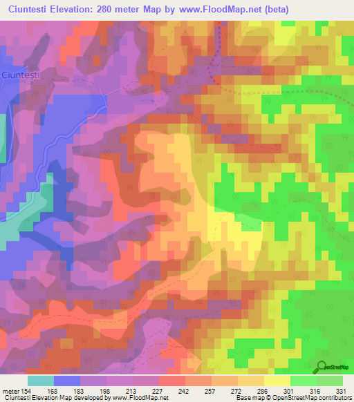 Ciuntesti,Romania Elevation Map