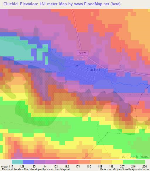 Ciuchici,Romania Elevation Map