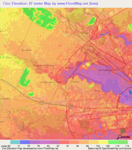 Cioc,Romania Elevation Map